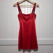 Shein Red Satin Mini Dress Sexy Cocktail Party Club Nightlife Small Petite