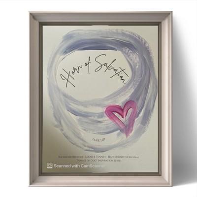 BLESSED#1086 HORN OF SALVATION Names of God Art 8x10 Original Paper Christian