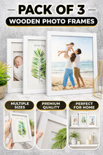 3Pcs Wooden Photo Frames Set Black White 4x6 5x7 3.5x5 Picture Frame Wall&Table