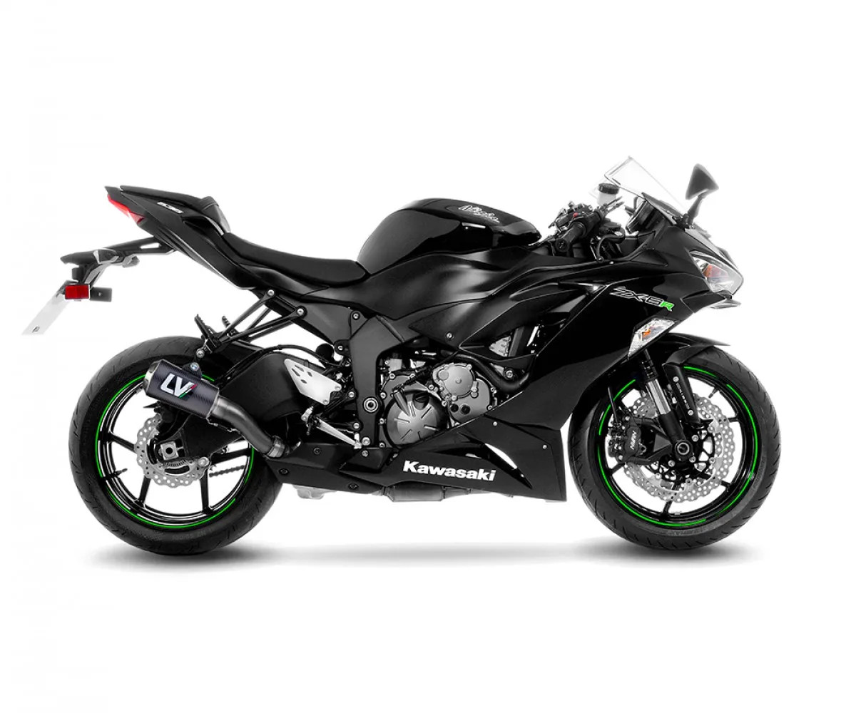 LeoVince Muffler exhaust LV-10 CARBON FIBER E3 KAWASAKI ZX-6R NINJA 2013 2016