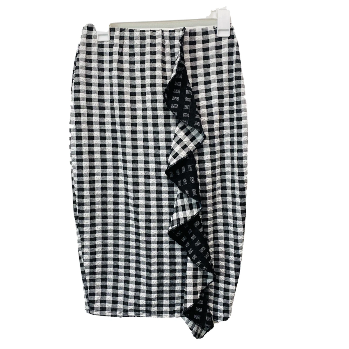 Buffalo plaid pencil skirt top