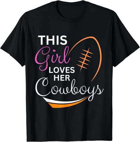 This Girl Loves Her Cowboy Cute Texas Dallas T-Shirt - Picture 9 of 9