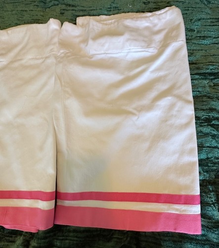 Pottery Barn Kids Window Valance Harper White Pink Stripe 44 x 18 Lot of 2 - 第 3/8 張圖片