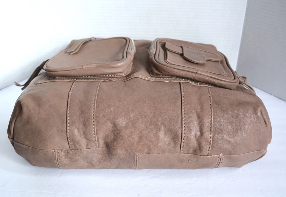 Bolso Hobo Chocolat Azul Bolsillo Cuero Genuino Taupe Bolso de Mano Grande Cartera de Hombro Foto 4 de 4