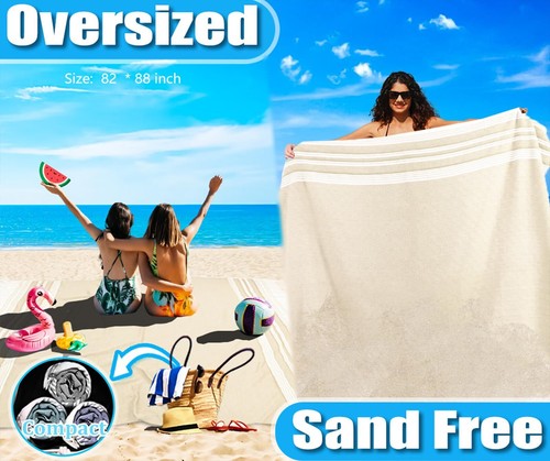 Oversized Turkish Beach Towel Blanket Cotton Giant XL Sandproof Towels Huge L... - Picture 5 of 7