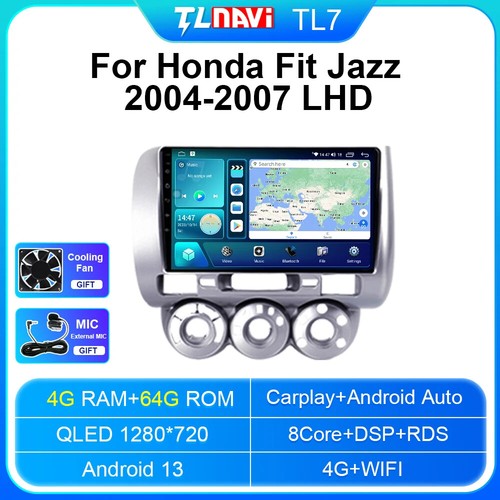 Android Auto Player GPS Car Stereo Radio For Honda Fit Jazz Manual A/C 2004-2007 - Picture 10 of 40