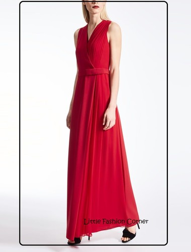 1890 MAX MARA Pianoforte Red Long Dress 