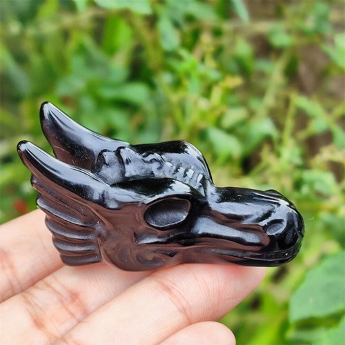 1PC 2" Natural Hand Carved Dragon Skull Quartz Crystal Skull Gem Reiki Healing - 第 25/28 張圖片