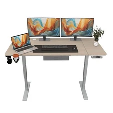 63" Modernchamp Electric Height Adjustable Standing Desk With A Drawer