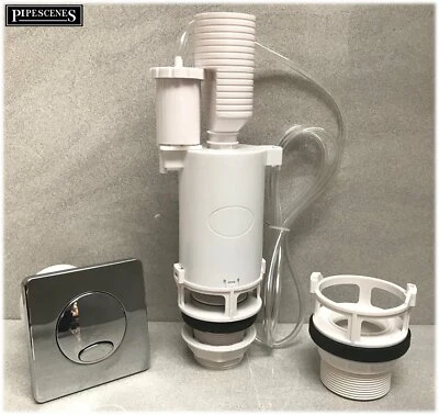 MARK VITOW Pneumatic Dual Flush Valve Syphon Concealed Cistern Air Flush with Push Button