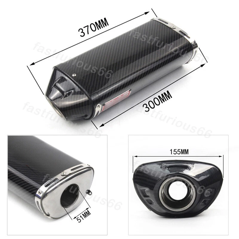 Tubo de escape de enlace medio deslizable 51 mm puntas silenciadoras para Honda CBR600RR 2005-2023 Foto 2 de 4