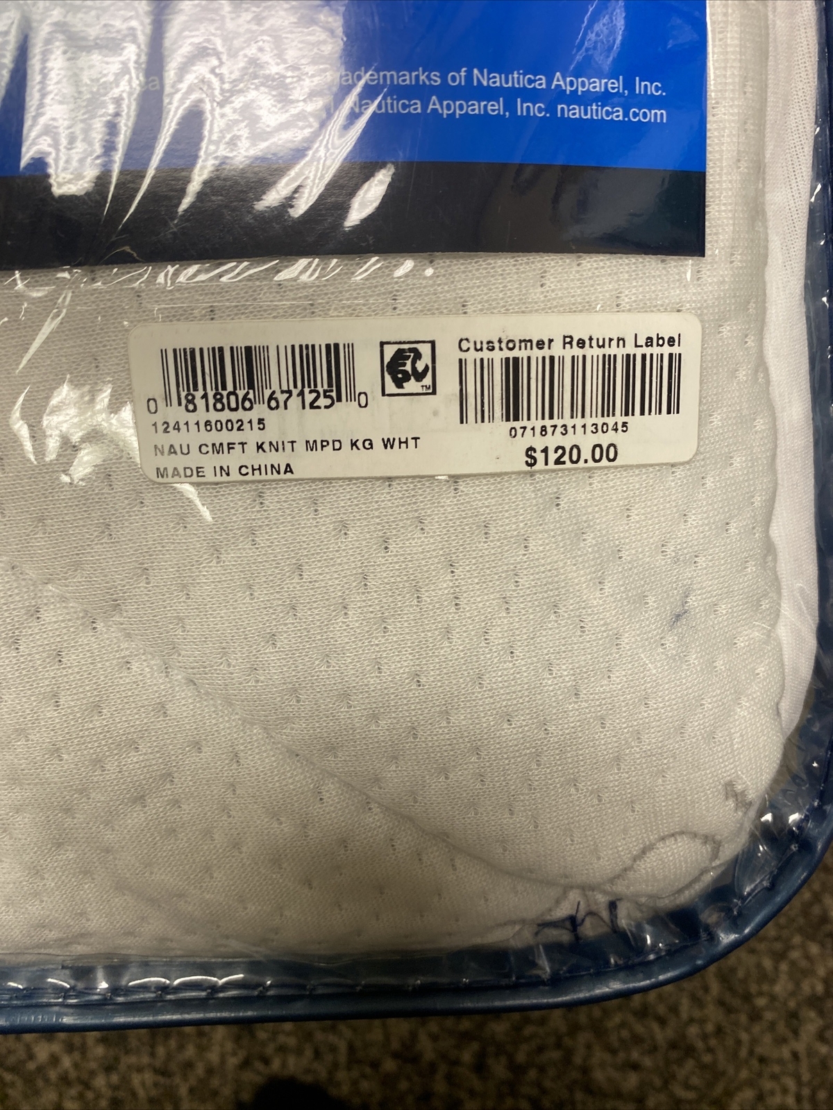 Nautica Home King Comfort Knit Mattress Pad 70x80 IN New eBay