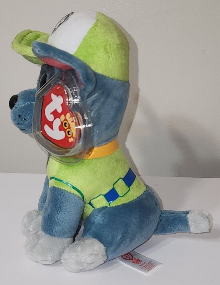 Ty Beanie Boos Rocky Plush Dog - Blue/Green/Gray, 8 in - Kroger