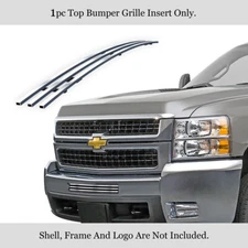 Fits 2007-2010 Chevy Silverado 2500/3500/1500 Top Bumper Chrome Billet Grille