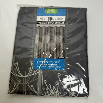 Inter Design Fabric Shower Curtain Dandelion Print 72 x72 
