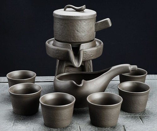 Juego de ceremonia de té semiautomático chino de 8 piezas cerámica arcilla púrpura tradicional - Imagen 7 de 36