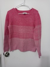 Cupcakes and Cashmere Long Sleeve Contrasting Pink Knit Soft Pullover Sweater M