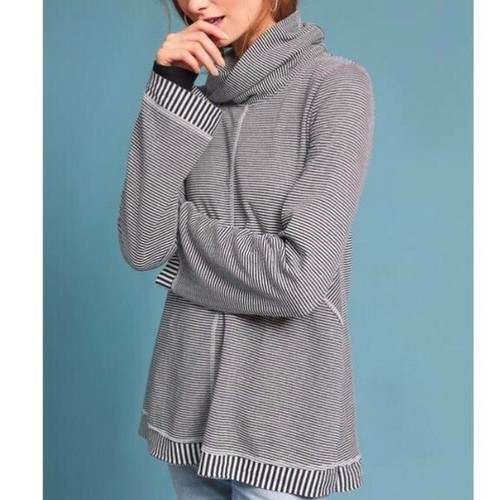 White Striped Cowl Neck Sweater | eBay