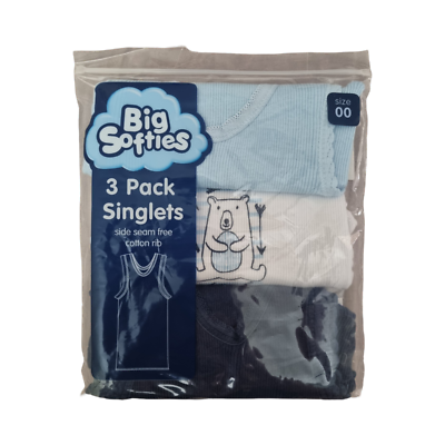 Big Softies Pack of Cotton Rib Baby Bibs Size 00 Australia