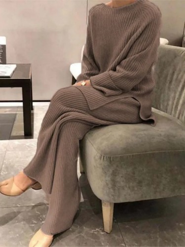 Women Sweatsuit Set 2 Piece Set Long Sleeve Top Loose Pants Winter Loungewear - 第 9/11 張圖片