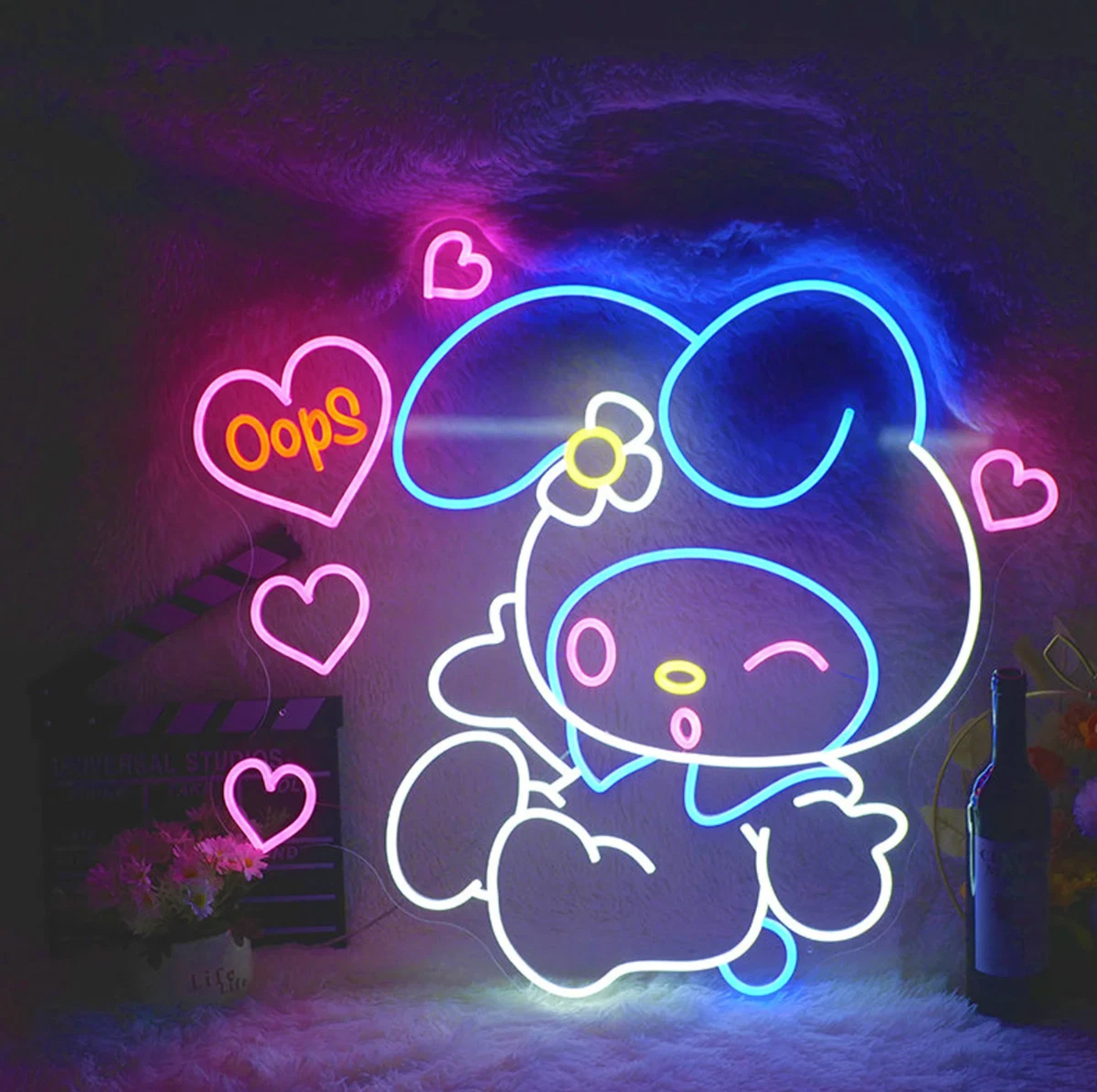 KAWAII HELLO KITTY MY MELODY NEON LIGHTS LED Game Girl Room Wall