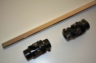 Mustang II MANUAL 2 U Joint 22'' Polished Steering Shaft 1''DD + 9/16''-26 X 3/4''DD
