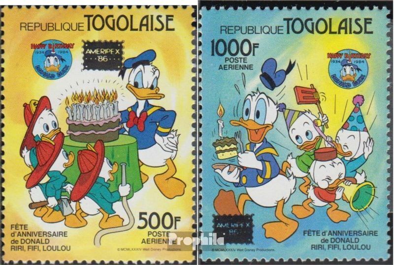 Togo Mail order cheap 1962-1963 mint MNH 1986 Duck 35% OFF Donald