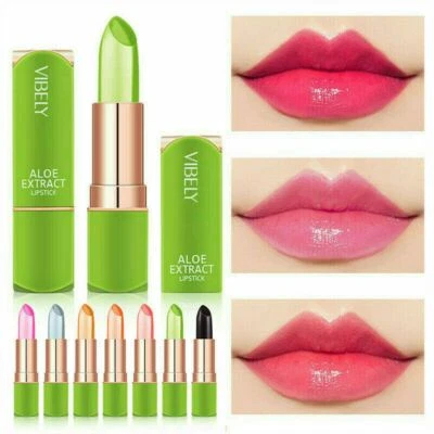 Farbwechselnder Lippenstift Aloe Vera langlebiger Lippenbalsam wasserdichte Feuchtigkeitscreme