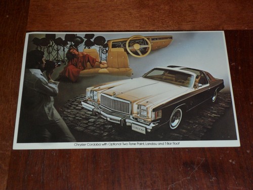 1979 Chrysler Cordoba Dealer Postcard With Landau & T-Bar Roof 8"x5"