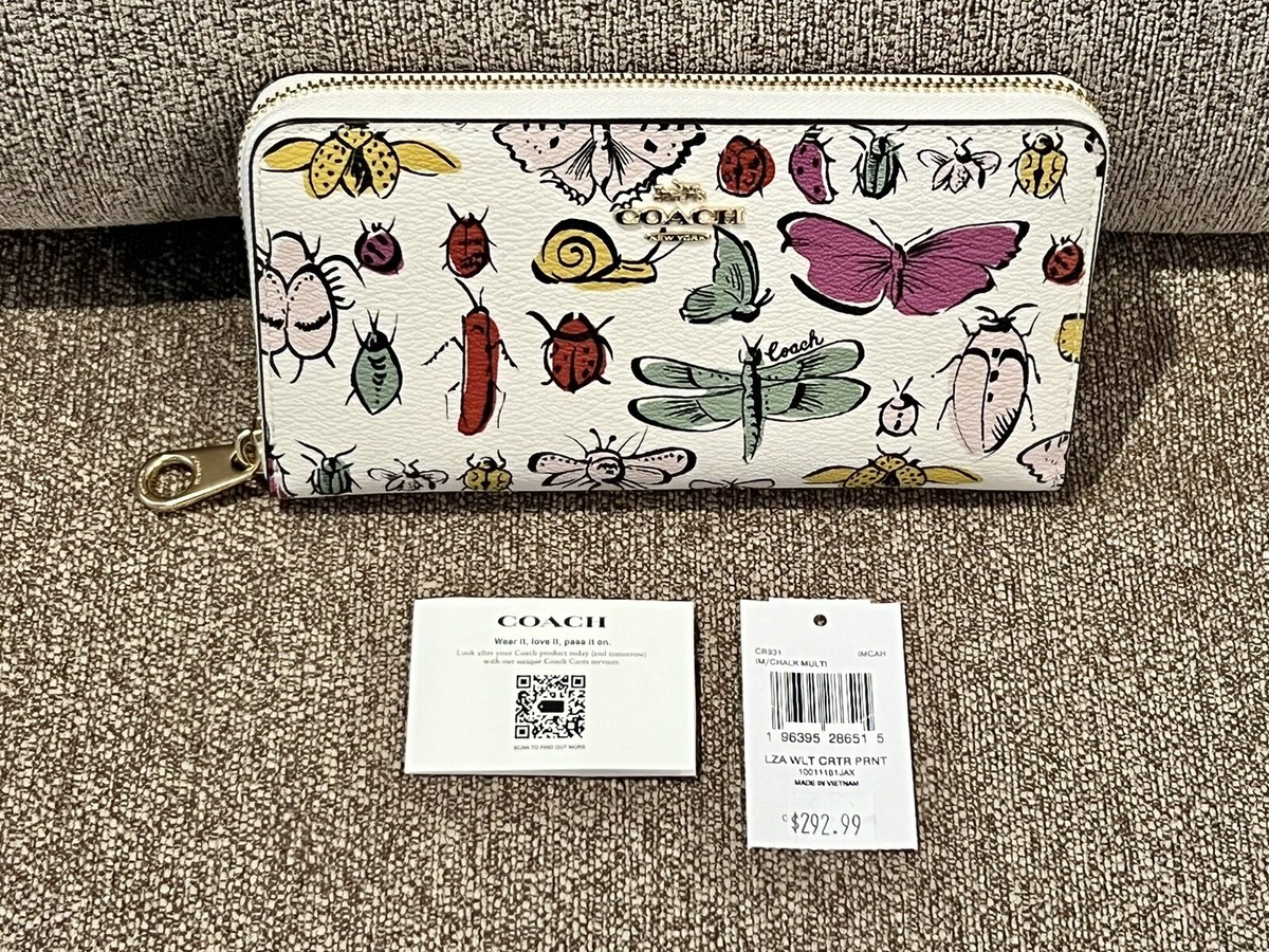 COACH クリーチャープリント ロングジップ 長財布 CR931 NEW Coach Long Zip Around Wallet With Creature Print, Gold