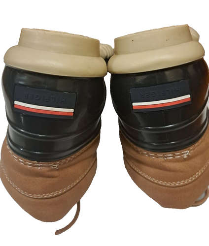 Tommy Hilfiger TWHEAT-T Ankle Dark Blue Duck Lace Up Rain Booties Sz 10 - Picture 6 of 10