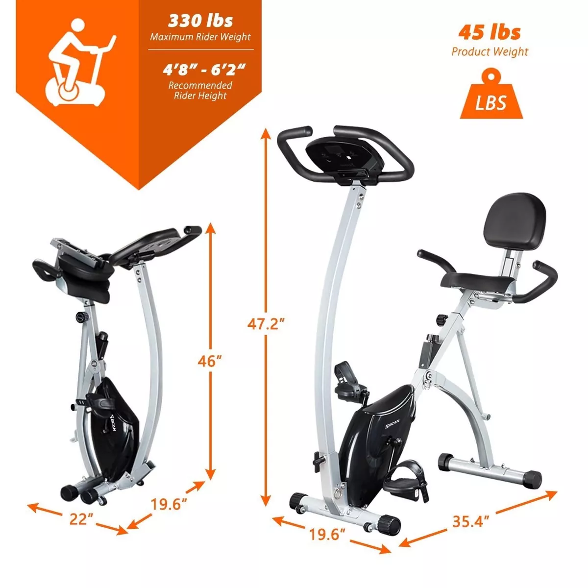 Upright foldable on sale exercise bike