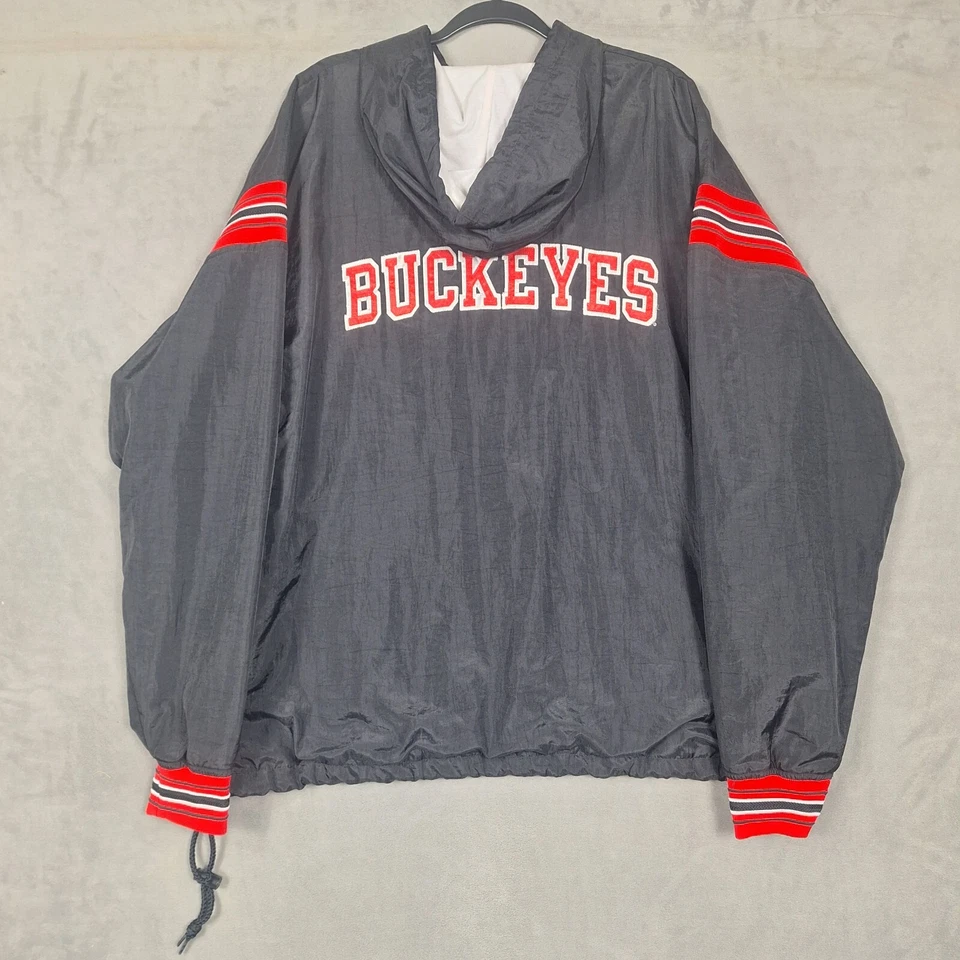 Ohio State Buckeyes Champion Chaqueta 1/4 Cremallera Doble Cara Para Hombre XL Jersey Forrado Foto 2 de 4