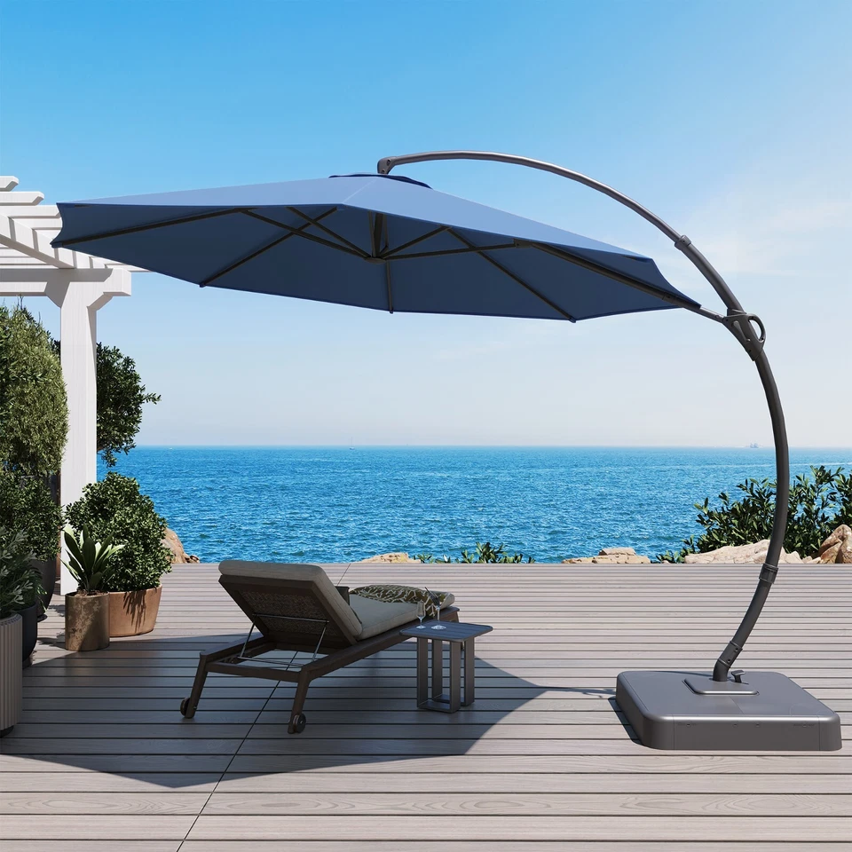 LAUSAINT HOME 11FT/12FT Deluxe Large Cantilever Patio Umbrella with Base - Image 4 of 4