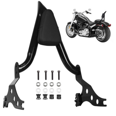 2in Black Backrest Sissy Bar Pad For Harley Fat Boy Breakout FLFB FXBR 2018-2023