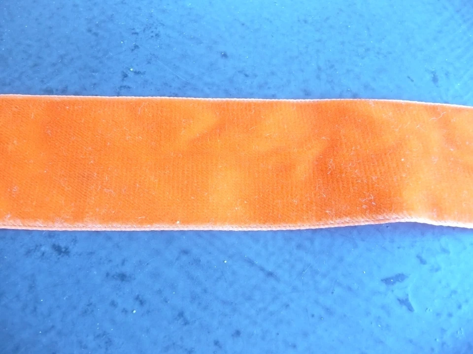 galon  ancien vintage en velours orange - Photo 4/4