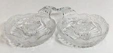 2 - ONEIDA Southern Garden Crystal Chamber Candle Stick Holders Floral Germany