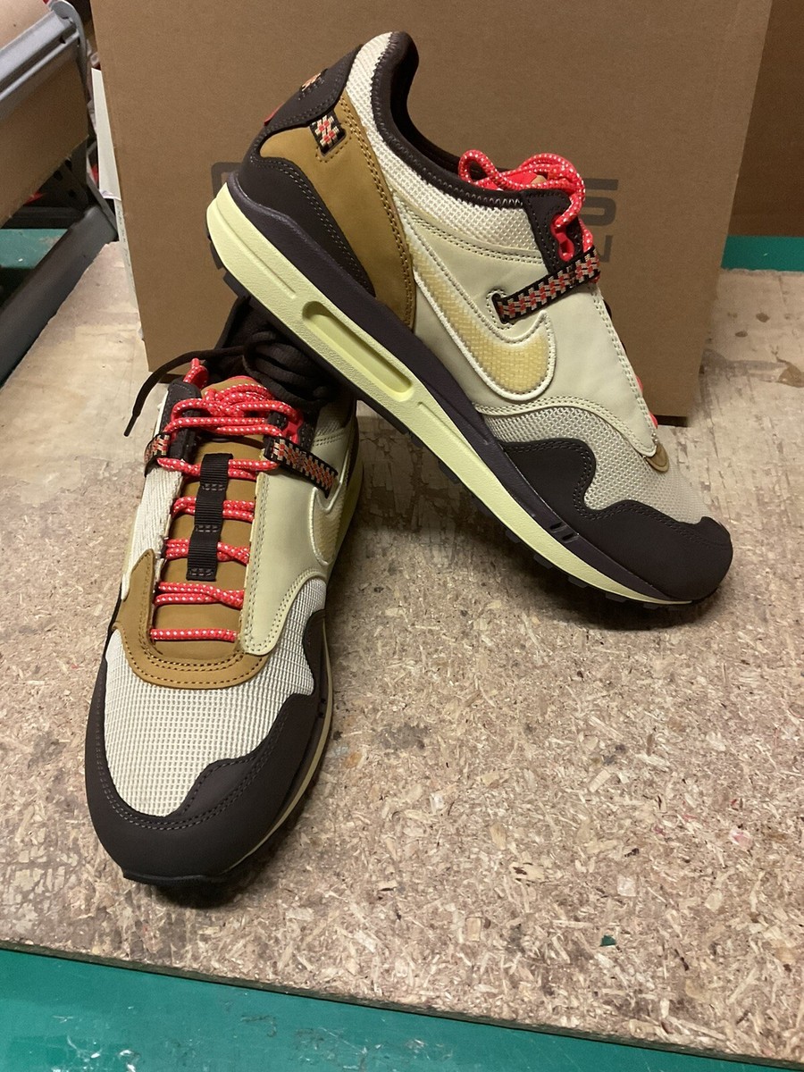DS MENS NIKE AIR MAX 1 CJ TRAVIS SCOTT CACTUS JACK DO9392 200 SZ 11.5 BOXTAPE