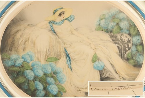 Louis Icart Hydrangea Aquatint Etching Art Deco 1929 Pencil Signed Print