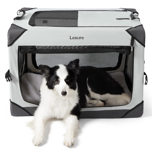 Lesure Collapsible Dog Crate Portable Dog Travel Crate Kennel for