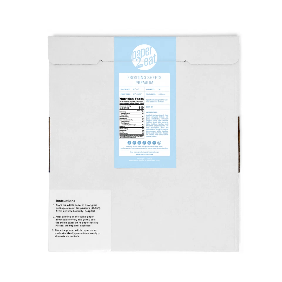 paper2eat FROSTING SHEETS 高级(ICING SHEETS) EDIBLE 纸 - KOSHER 认证 — 第 2/4 张图片