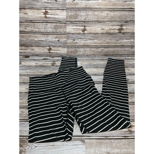 Athleta Women's Leggings Black White Stripes Size Small