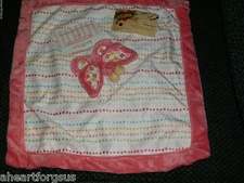 SECURITY BLANKET FANCIFUL FLORAL KIDSLINE BUTTERFLY POLKA DOT FLOWER PINK VELOUR
