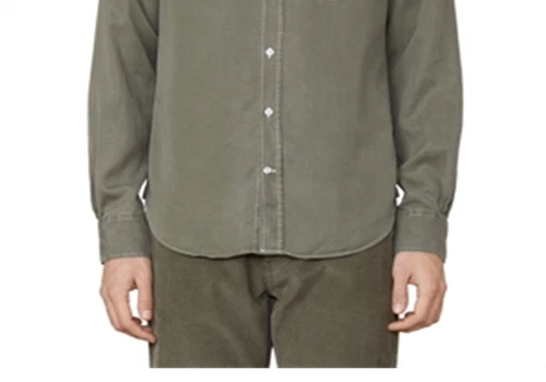 Officine Generale Lipp Garment Dyed Button Down Shirt Green Size M - Picture 3 of 3