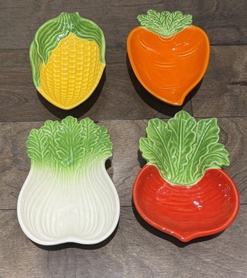 Vintage Ceramic Vegetable Serving Dishes / Bowls - Mid Century - Radish Carrot
