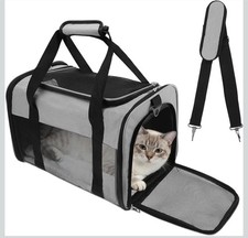Pet Carrier Soft-Sided Collapsible Bag Airline Approved for Small Dogs Cats 15Lb