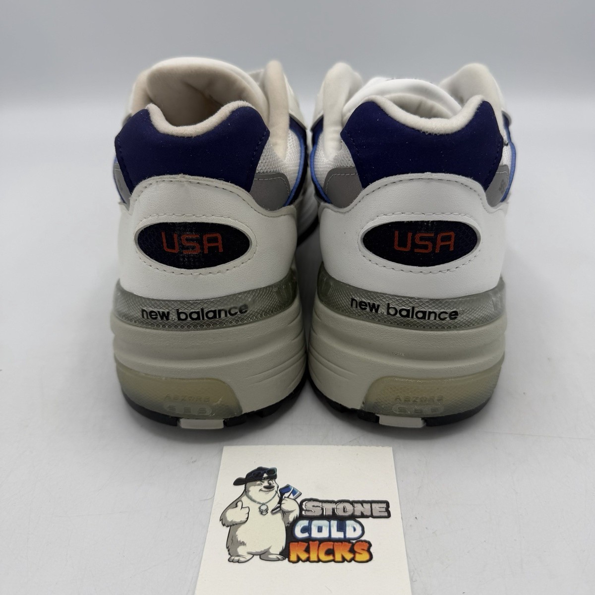 New Balance 992 Made in USA White Navy NB M992EC Size 9.5 | eBay
