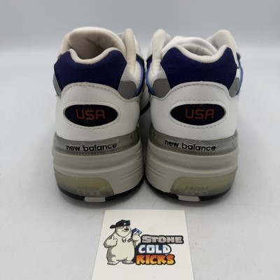 New Balance 992 Made in USA White Navy NB M992EC Size 9.5 | eBay