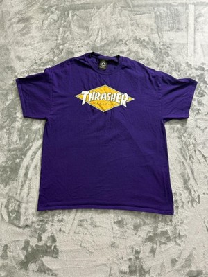 Thrasher Shirt Mens Extra Large Purple Yellow Diamond Logo Skate Magazine XL Tee