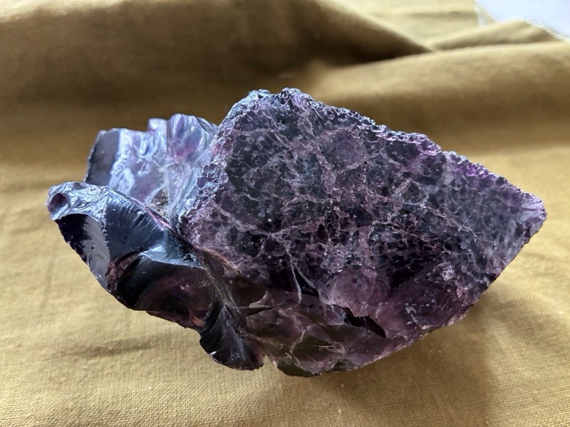 DEEP PURPLE/MULTICOLOR FLUORITE GLASS SLAG? PIECE~Great Looking; Hefty Sample